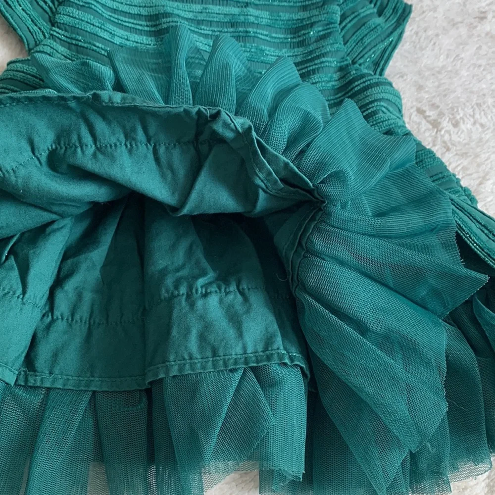 Cat & Jack Emerald Green Dress 6-9M EUC Short Sleeves